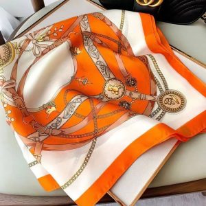 Foulard Carré – Éclat Orange Impérial Foulard Carré - Éclat Orange Impérial