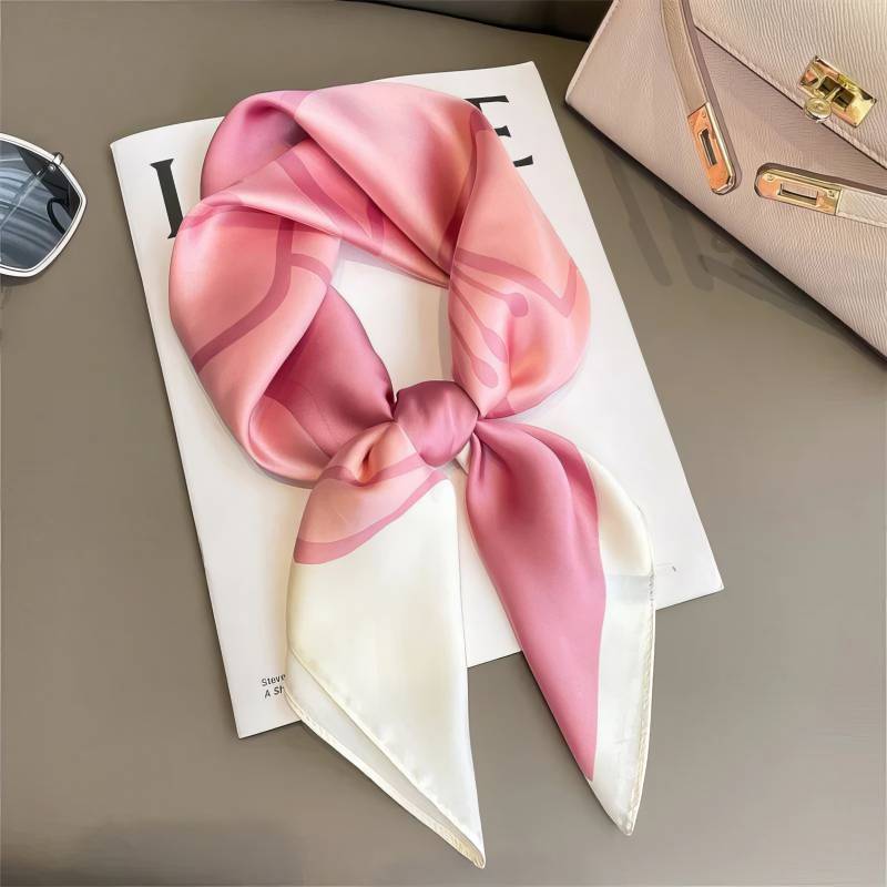 Foulard Carré – Rosée Satinée Rose Foulard Carré - Rosée Satinée Rose