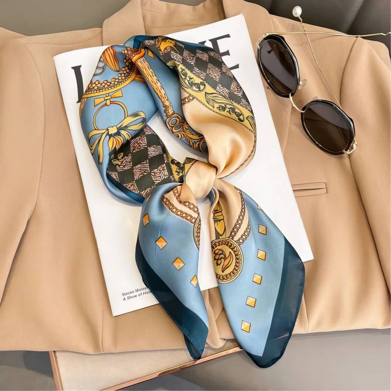 Foulard Carré – Arabesque Bleue Foulard Carré - Arabesque Bleue
