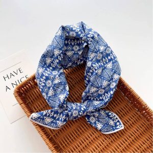 Foulard en coton - Azulejos célestes