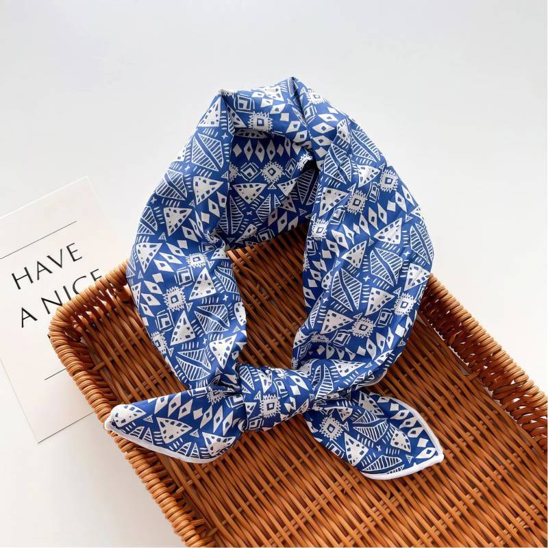 Foulard en coton – Azulejos célestes Foulard en coton - Azulejos célestes
