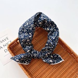 Foulard en coton - Bestiaire bleu nuit