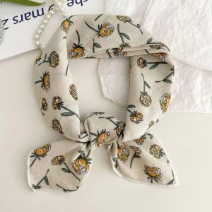 Foulard en coton – Boutons de pivoine dorés Foulard en coton - Boutons de pivoine dorés