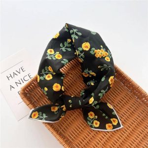 Foulard en coton - Boutons d’or charbon