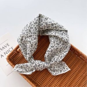 Foulard en coton – Broderie florale ivoire Foulard en coton - Broderie florale ivoire