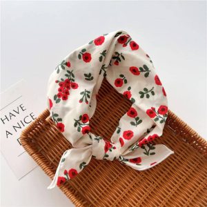 Foulard en coton - Coquelicots ivoire