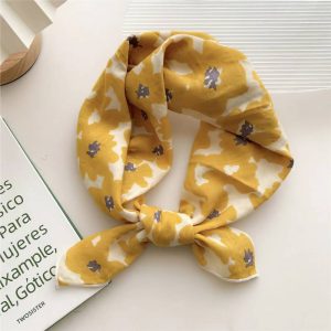 Foulard en coton – Corolles moutarde Foulard en coton - Corolles moutarde