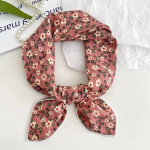 Foulard en coton – Fleurettes rose ancien Foulard en coton - Fleurettes rose ancien