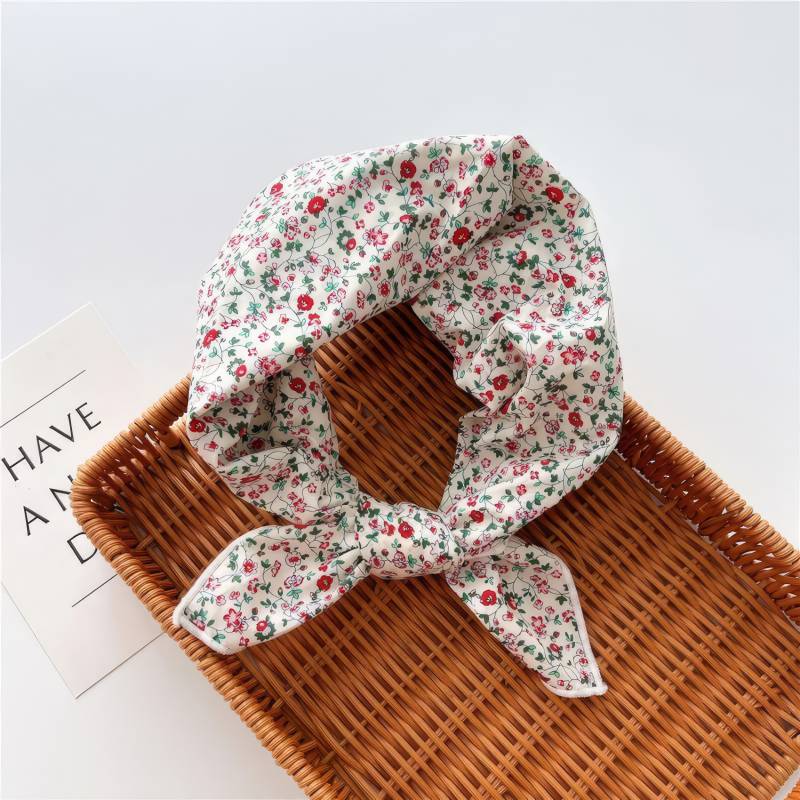 Foulard en coton – Fleurettes rouge prairie Foulard en coton - Fleurettes rouge prairie