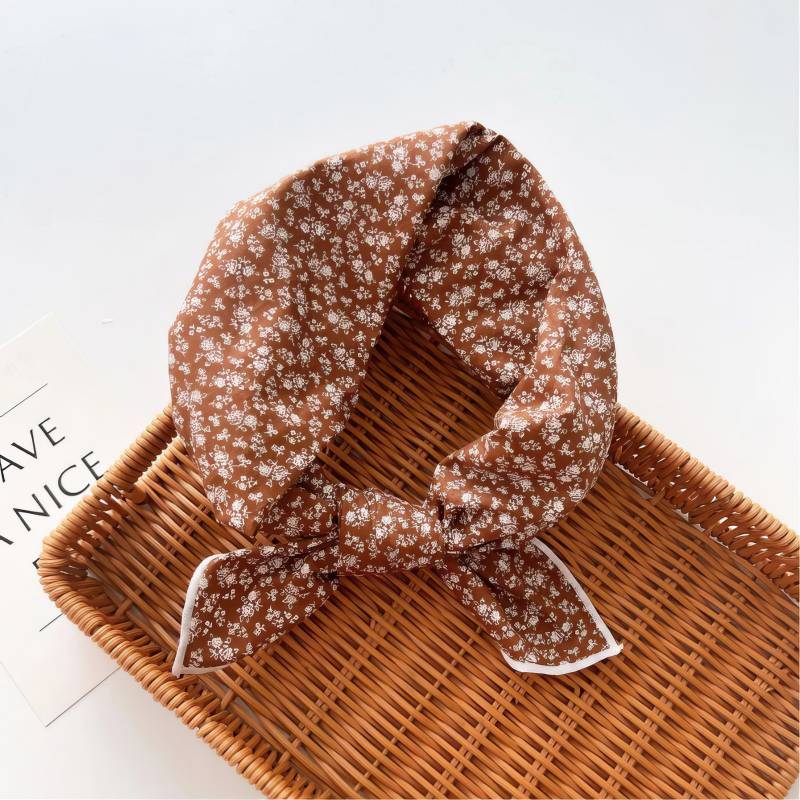 Foulard en coton – Fleurettes terre cuite Foulard en coton - Fleurettes terre cuite