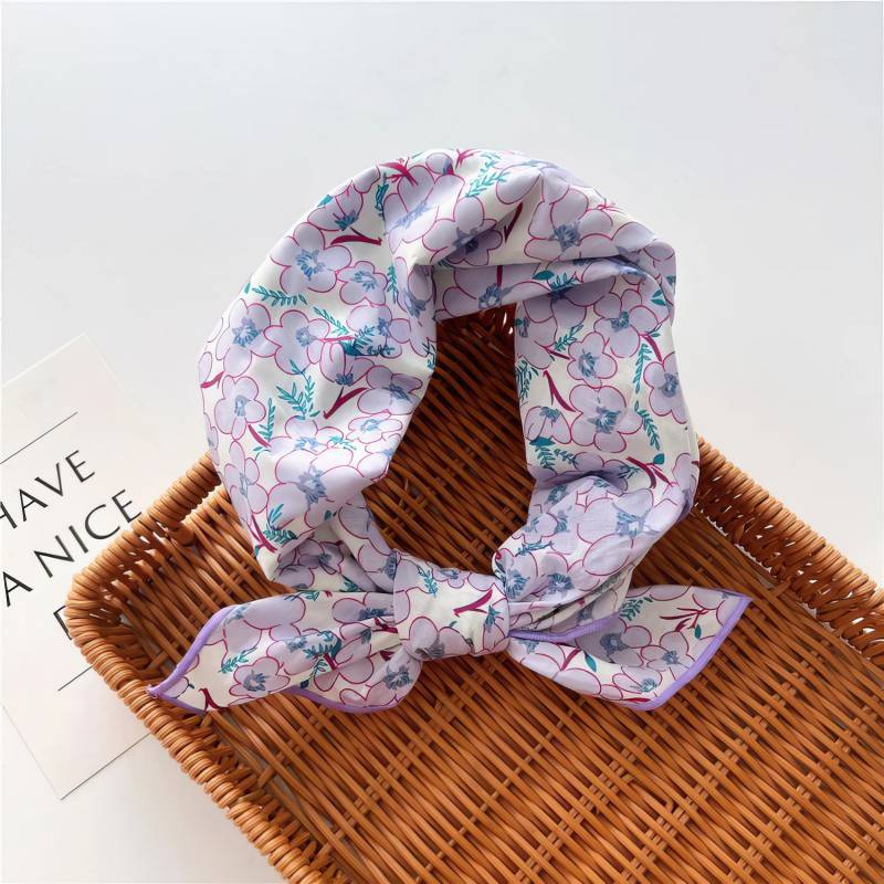 Foulard en coton – Fleurs lilas aquarelle Foulard en coton - Fleurs lilas aquarelle
