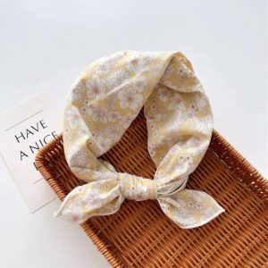 Foulard en coton - Fleurs vanille