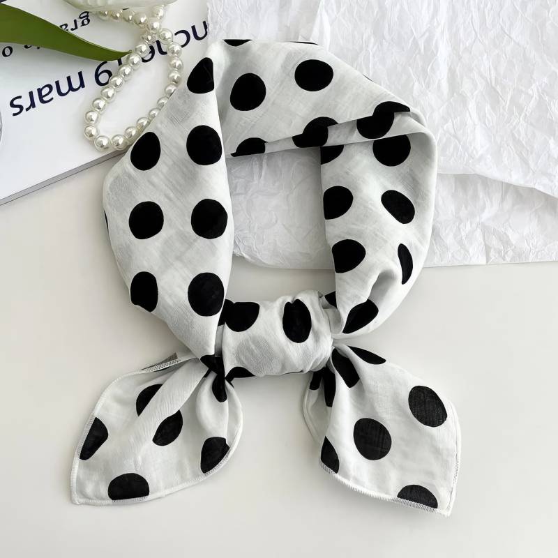 Foulard en coton – Gros pois monochrome Foulard en coton - Gros pois monochrome