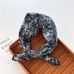 Foulard en coton - Jardin bleu d’encre