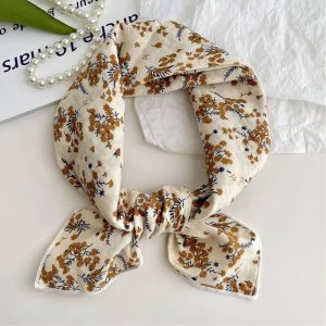 Foulard en coton - Mimosa crème