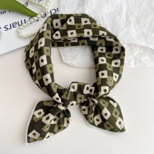 Foulard en coton - Mosaïque kaki