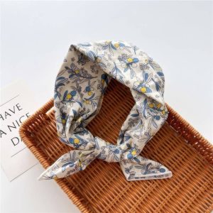 Foulard en coton - Oliviers crème azur