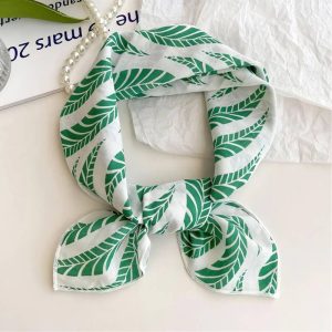 Foulard en coton - Palmes vertes lumineuses