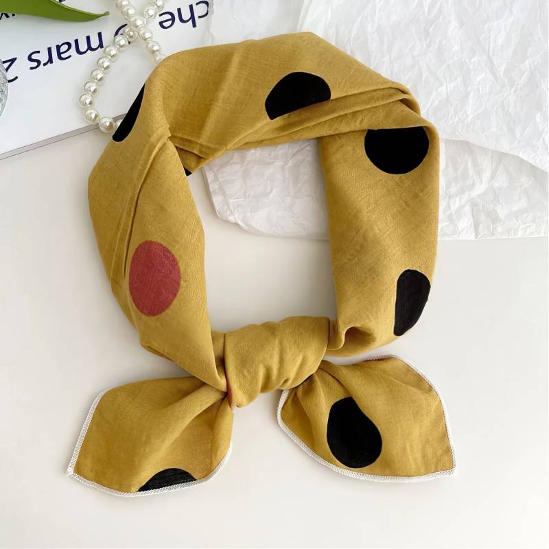 Foulard en coton – Pastilles moutarde Foulard en coton - Pastilles moutarde