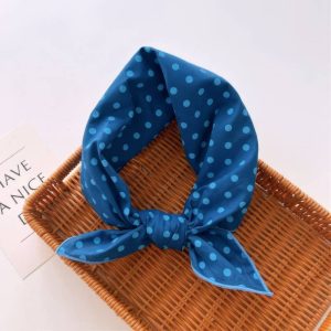 Foulard en coton - Pois lagon profond