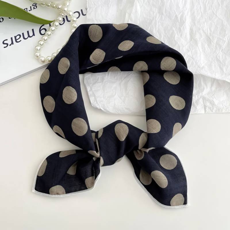 Foulard en coton – Pois lin nocturne Foulard en coton - Pois lin nocturne