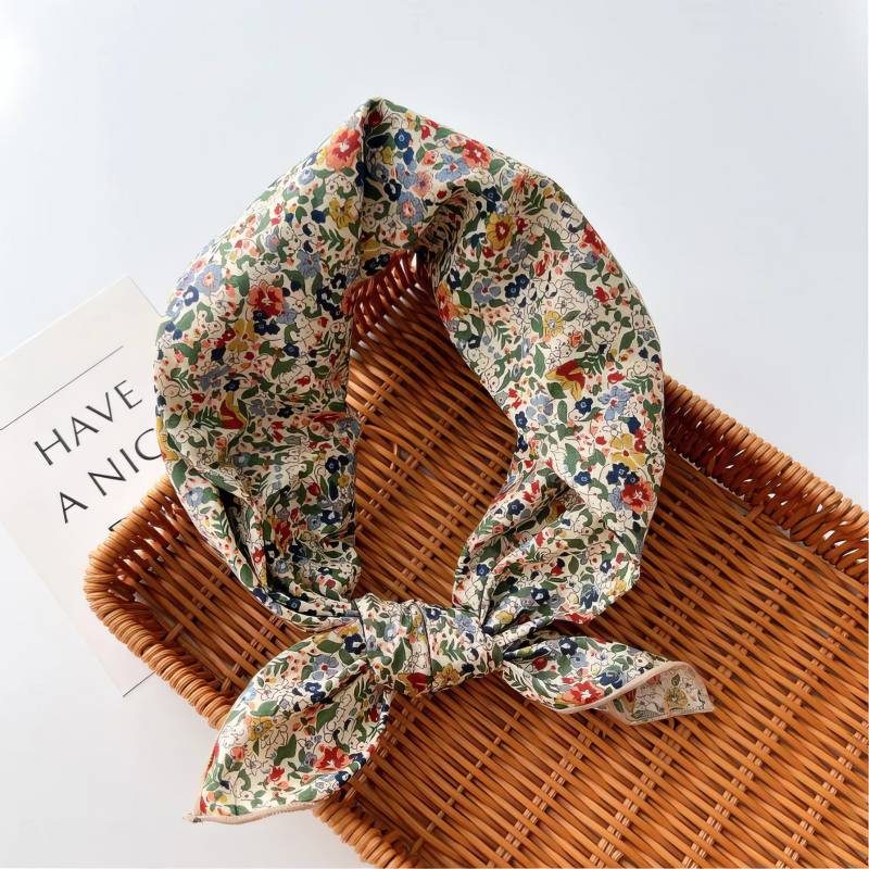 Foulard en coton – Prairie bohème colorée Foulard en coton - Prairie bohème colorée