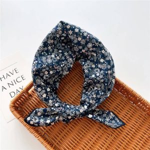 Foulard en coton - Rosée florale marine