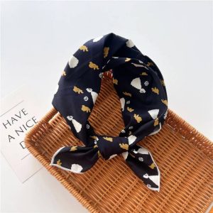 Foulard en coton - Silhouettes bleu nuit