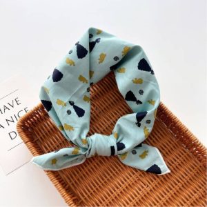 Foulard en coton - Silhouettes bleu pastel