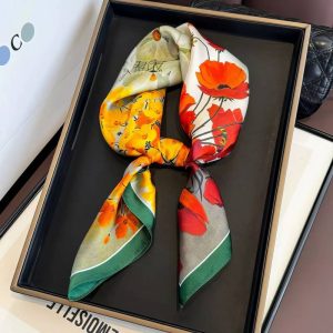 Foulard en soie - Coquelicot d’Automne