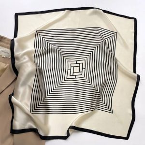 Foulard en soie - Labyrinthe Ivoire
