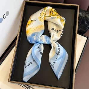 Foulard en soie - Poème Azuré